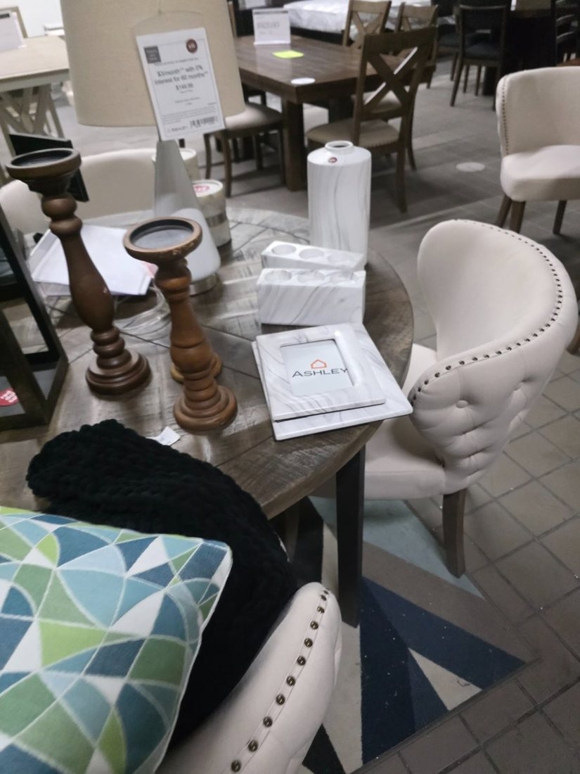 Staging inventory of chairs, tables and décor pulled for a job
